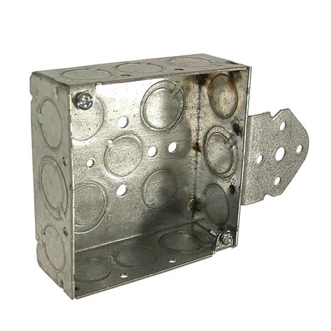 raco 2-gang gray metal electrical box 683sp|RACO 683SP 4 in. Drawn Square Box, 2.